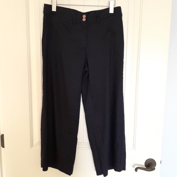 J. Jill Linen-Stretch Wide-Leg Crops Blue Size S - Picture 1 of 16